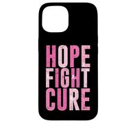 Diseño de concientización sobre el cáncer de mama Hope Fight Cure Carcasa para iPhone 15