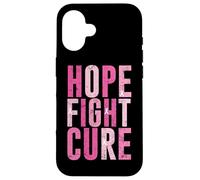 Diseño de concientización sobre el cáncer de mama Hope Fight Cure Carcasa para iPhone 16