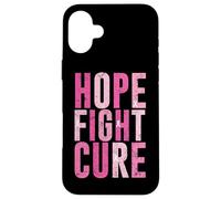 Diseño de concientización sobre el cáncer de mama Hope Fight Cure Carcasa para iPhone 16 Plus