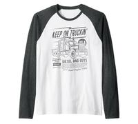 Diseño de Conductor de camión semirremolque Keep On Truckin' Camiseta Manga Raglan