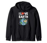 Diseño de conservación de la naturaleza I Love Earth Planet Sudadera con Capucha