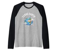 Diseño de conservación I Love Earth Planet Camiseta Manga Raglan