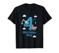 Diseño de construcción de niño de 4º cumpleaños Camiseta