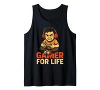 Diseño de Controlador de Auriculares de Jugador centrado en Gamer For Life Camiseta sin Mangas