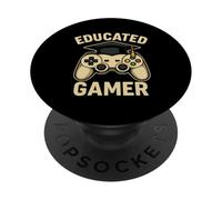 Diseño de Controlador de Videojuegos con Gorra de graduación para Jugadores educados PopSockets PopGrip Adhesivo