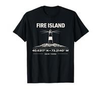 Diseño de coordenadas de Fire Island Lighthouse Nueva York Camiseta