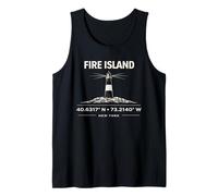 Diseño de coordenadas de Fire Island Lighthouse Nueva York Camiseta sin Mangas