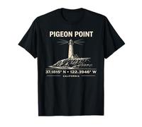 Diseño de coordenadas de Pigeon Point Lighthouse California Camiseta