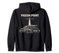 Diseño de coordenadas de Pigeon Point Lighthouse California Sudadera con Capucha