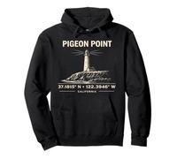 Diseño de coordenadas de Pigeon Point Lighthouse California Sudadera con Capucha