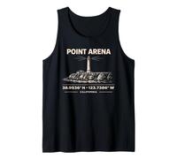 Diseño de coordenadas de Point Arena Lighthouse California Camiseta sin Mangas