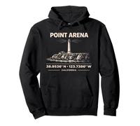 Diseño de coordenadas de Point Arena Lighthouse California Sudadera con Capucha