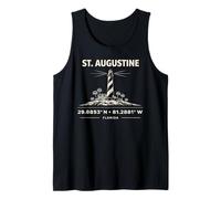 Diseño de coordenadas de St Augustine Lighthouse Florida Camiseta sin Mangas