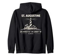 Diseño de coordenadas de St Augustine Lighthouse Florida Sudadera con Capucha