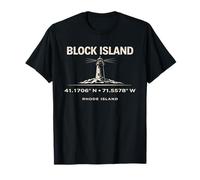 Diseño de coordenadas del Faro de Block Island Rhode Island Camiseta