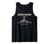 Diseño de coordenadas del Faro de Block Island Rhode Island Camiseta sin Mangas