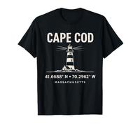 Diseño de coordenadas del Faro de Cape Cod Massachusetts Camiseta