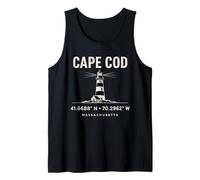 Diseño de coordenadas del Faro de Cape Cod Massachusetts Camiseta sin Mangas