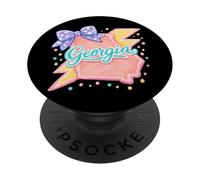 Diseño de Coquette Bow Preppy Lightning con diseño de Mapa de Georgia PopSockets PopGrip Adhesivo