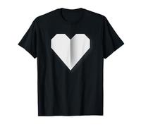 Diseño de corazón Blanco con símbolo de Amor Estilo Origami Camiseta