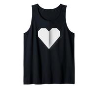 Diseño de corazón Blanco con símbolo de Amor Estilo Origami Camiseta sin Mangas
