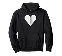 Diseño de corazón Blanco con símbolo de Amor Estilo Origami Sudadera con Capucha