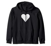 Diseño de corazón Blanco con símbolo de Amor Estilo Origami Sudadera con Capucha