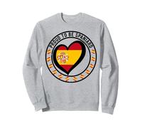 Diseño de corazón con la bandera de España con texto en inglés "Proud And Lucky To Be Spanish Sudadera