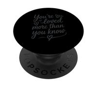 Diseño de corazón con Texto en inglés You'Re Loved More Than You Know PopSockets PopGrip Adhesivo
