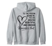 Diseño de corazón de afirmación Positiva detrás de mí Sudadera con Capucha