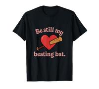 Diseño de corazón de béisbol Be Still My Beating Bat Camiseta