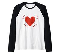 Diseño de corazón de energía de Amor cálido Camiseta Manga Raglan