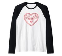 Diseño de corazón de Haunt Me Spiderweb Camiseta Manga Raglan