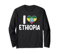 Diseño de corazón etíope I Love Ethiopia Manga Larga