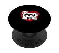 Diseño de corazón I Love Forensic Science PopSockets PopGrip Adhesivo