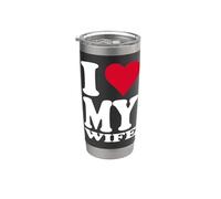 Diseño de corazón rojo con texto en alemán "Ich Liebe Meine Frau" Vaso térmico de acero inoxidable de doble pared