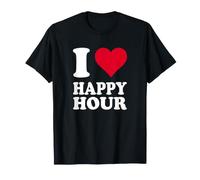 Diseño de corazón Rojo con Texto I Love Happy Hour Camiseta