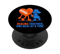 Diseño de corazón y Enfermera Healing Together PopSockets PopGrip Adhesivo