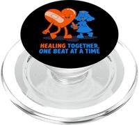 Diseño de corazón y Enfermera Healing Together PopSockets PopGrip para MagSafe
