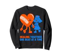 Diseño de corazón y Enfermera Healing Together Sudadera