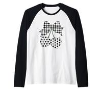 Diseño de Corazones de Lazo a Cuadros Camiseta Manga Raglan
