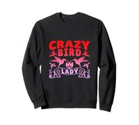 Diseño de Crazy Bird Lady Humor para Amantes de la observación de Aves Sudadera