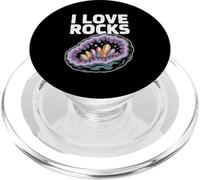 Diseño de Cristal de geoda I Love Rocks PopSockets PopGrip para MagSafe
