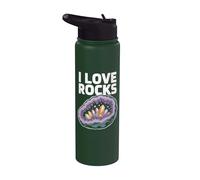 Diseño de cristal de geoda I Love Rocks Stainless Steel Insulated Water Bottle