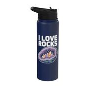 Diseño de cristal de geoda I Love Rocks Stainless Steel Insulated Water Bottle