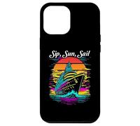 Diseño de Crucero Sip, Sun, Sail, Estilo Retro al Atardecer Carcasa para iPhone 12 Pro MAX