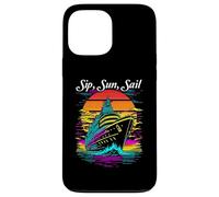 Diseño de Crucero Sip, Sun, Sail, Estilo Retro al Atardecer Carcasa para iPhone 13 Pro MAX