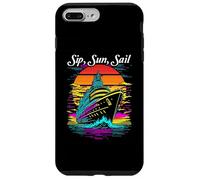 Diseño de Crucero Sip, Sun, Sail, Estilo Retro al Atardecer Carcasa para iPhone 7 Plus/8 Plus