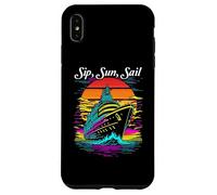 Diseño de Crucero Sip, Sun, Sail, Estilo Retro al Atardecer Carcasa para iPhone XS MAX
