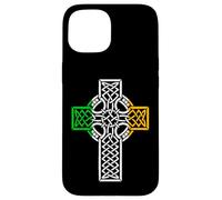 Diseño de Cruz Celta Día de San Patricio Carcasa para iPhone 15